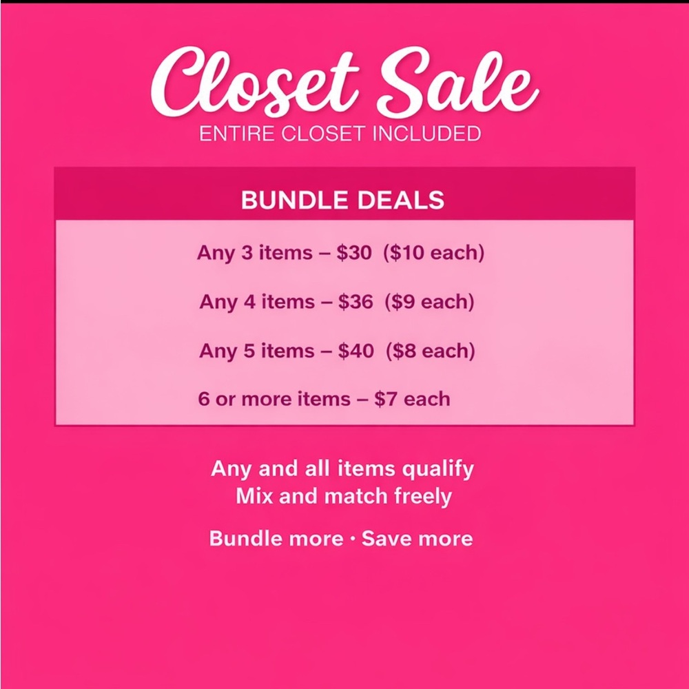 Closet Sale Bundle Deals